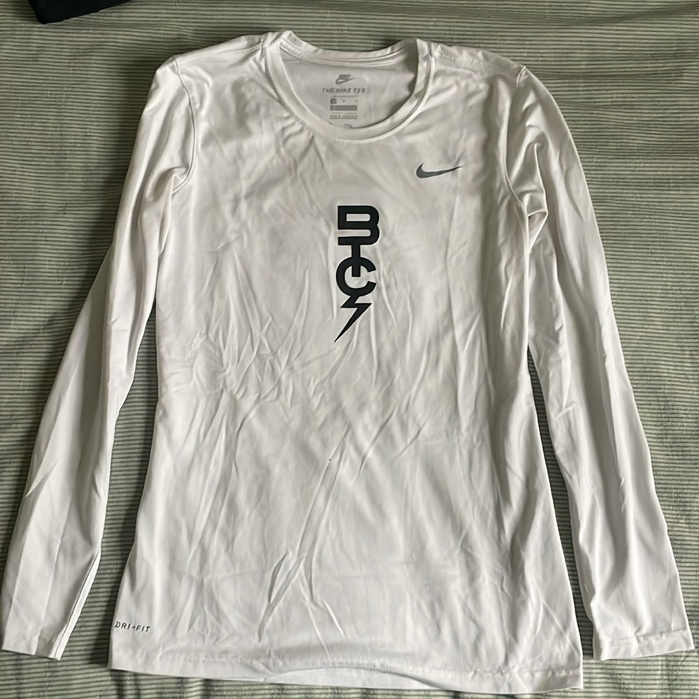 Nike Bowerman Track Club white long sleeve running shirt, size medium